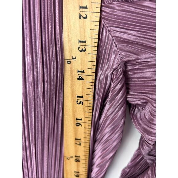 NWT Idem Ditto High Waisted Pleated Satin Palazzo Pants Wide Leg, Size L Orchid - Picture 7 of 10